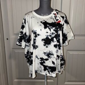 Fila Train Gain Tee Shirt Plus Size 3XL Soft Lightweight Activewear Top Tye Dye